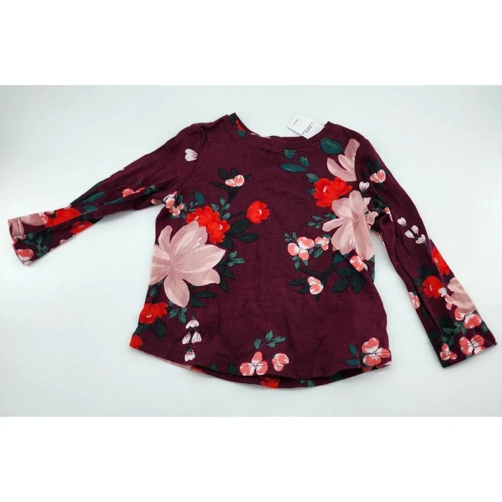 NWT Set of 3 Old Navy Baby Girls Long Sleeve Pink Cotton TShirts Size 18-24 Mos.